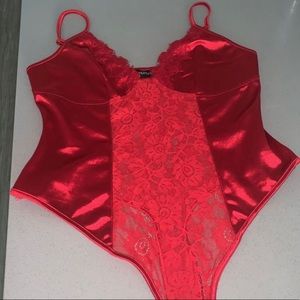 Red lace bodysuit